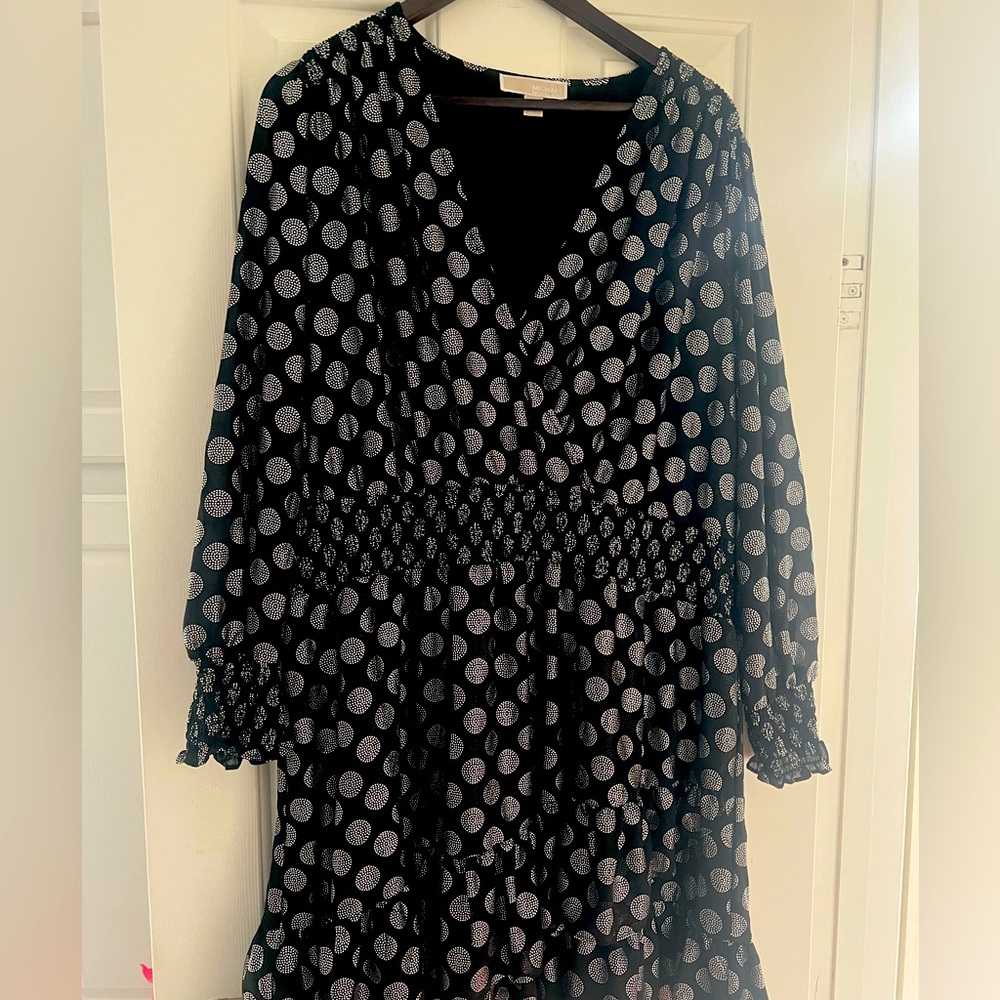 MICHAEL Michael Kors Black with Silver Medallions Ruffled Mini Size 2x